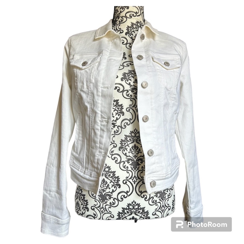 Old Navy Stretch Jean Jacket White Off